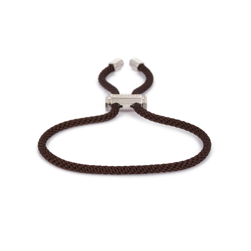 Brown Lace Bracelet In Silver