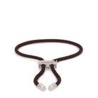 Brown Lace Bracelet In Silver