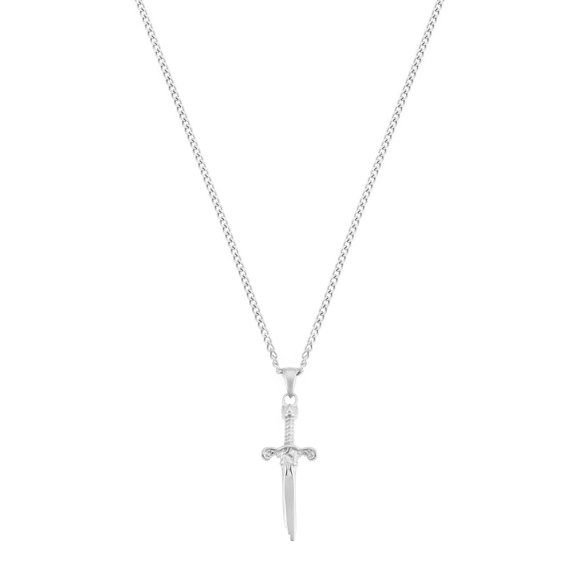 Broken Sword Necklace In Silver