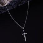 Broken Sword Necklace In Silver