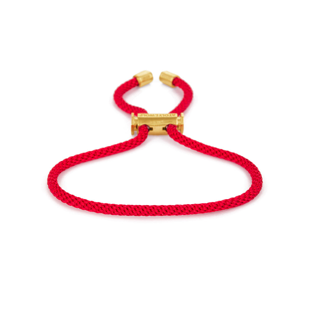 Red Lace Bracelet In Gold