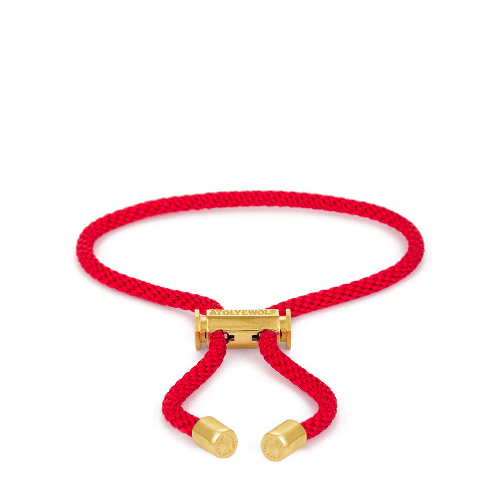 Red Lace Bracelet In Gold