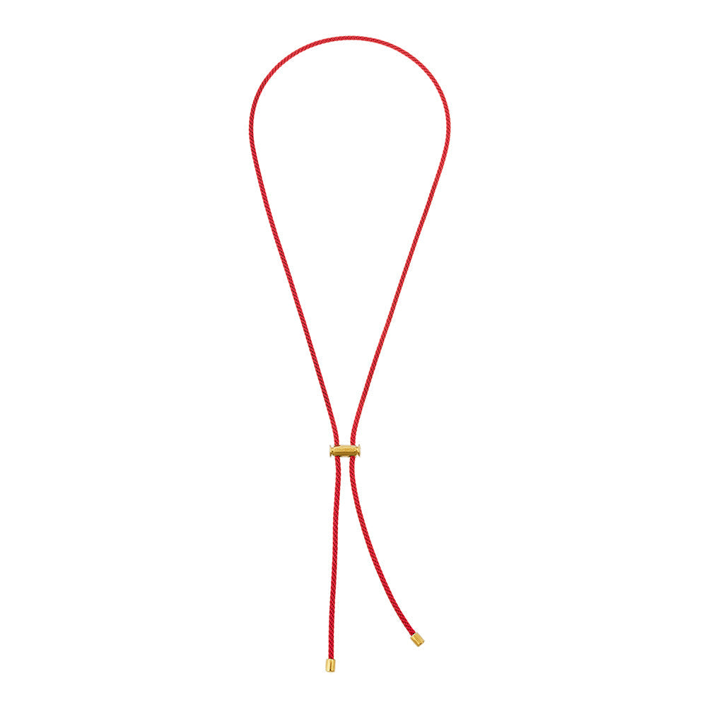 Red Lace Necklace In Gold