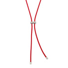 Red Lace Necklace In Silver