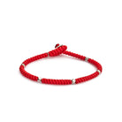 Red Snake Knot Bracelet In Silver