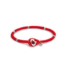 Red Snake Knot Bracelet In Silver