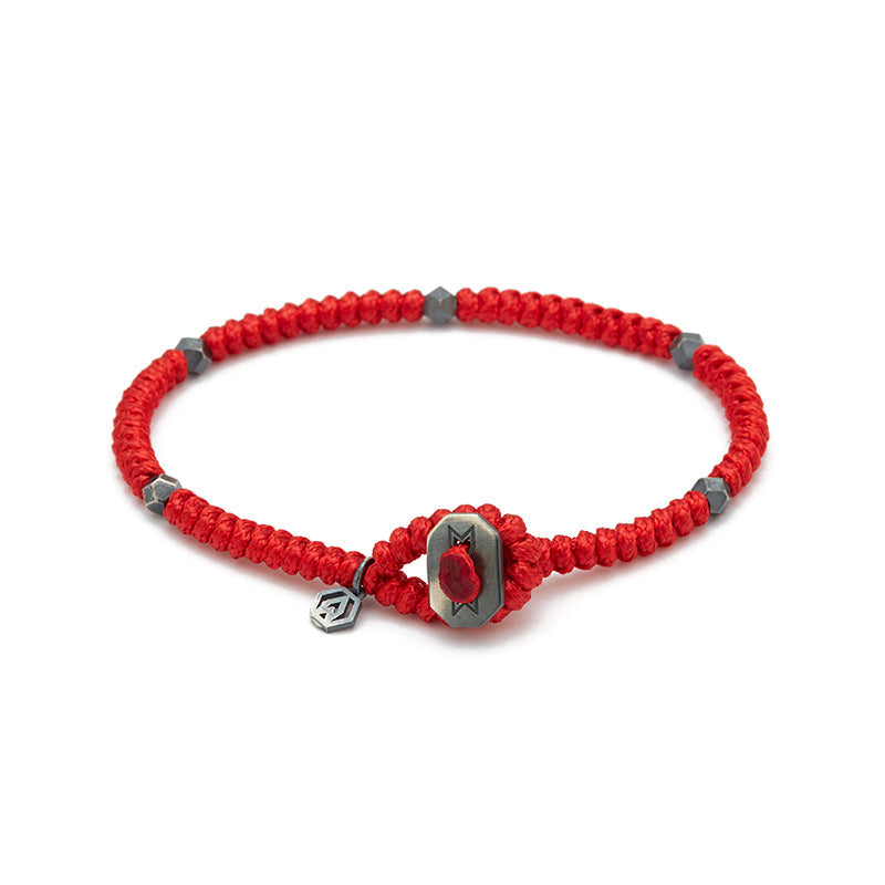 Red Snake Knot Bracelet In Oxide