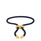 Navy Blue Lace Bracelet In Gold