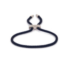 Navy Blue Lace Bracelet In Silver