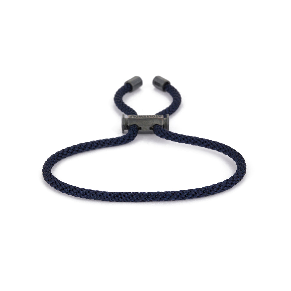Navy Blue Lace Bracelet In Oxide