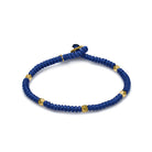 Navy Blue Snake Knot Bracelet In Gold