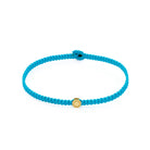 Light Blue Octagon Macrame Bracelet In Gold