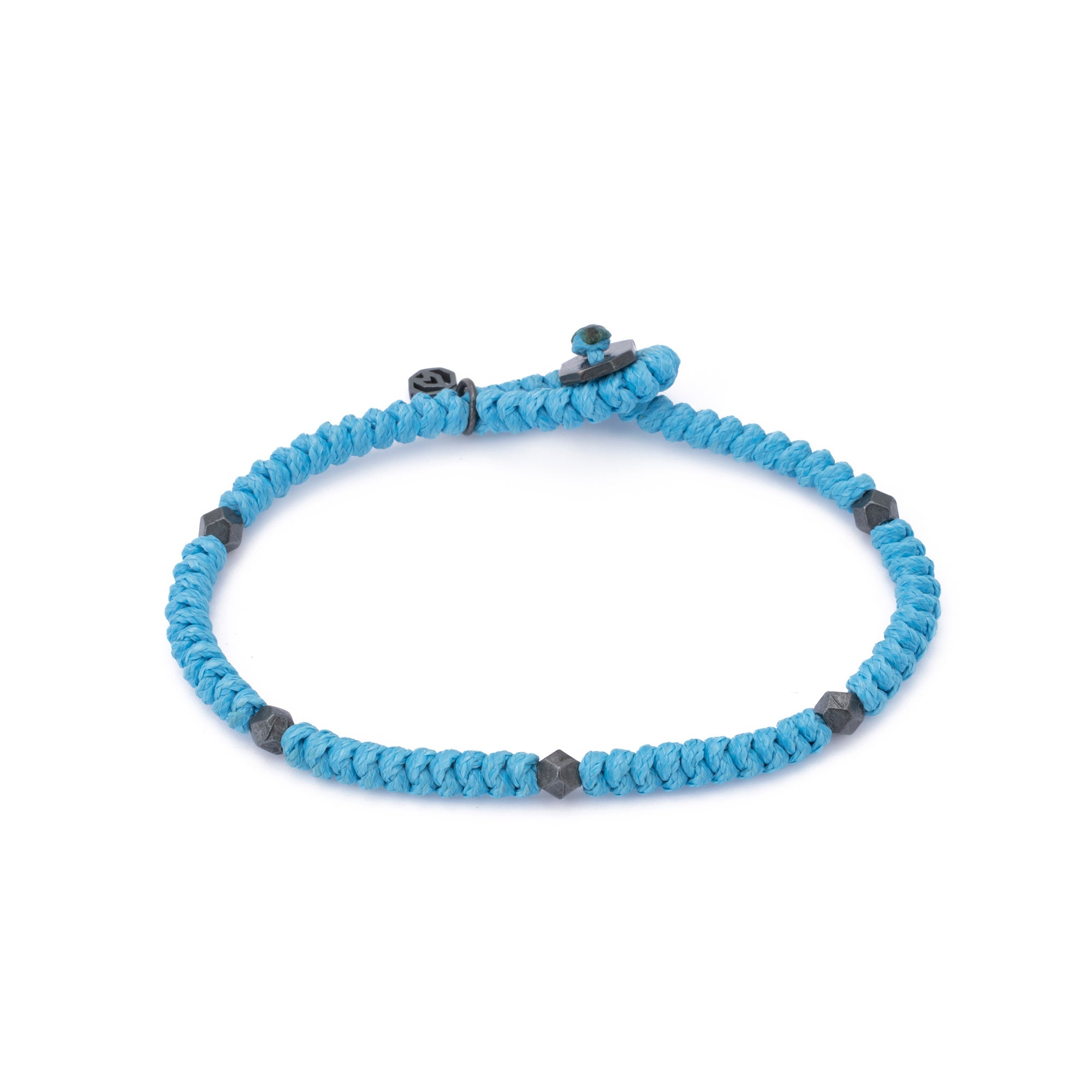 Light Blue Snake Knot Bracelet In Oxide