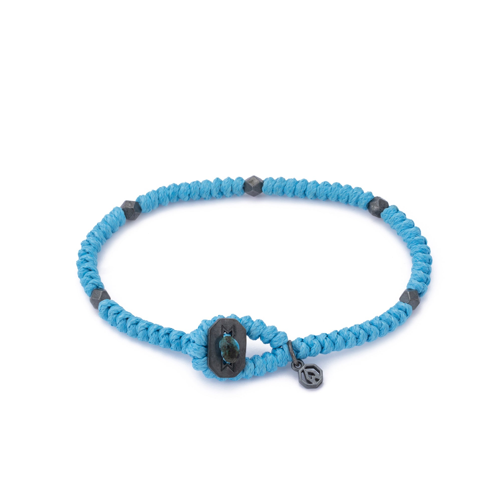 Light Blue Snake Knot Bracelet In Oxide