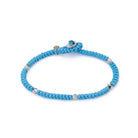 Light Blue Snake Knot Bracelet In Silver