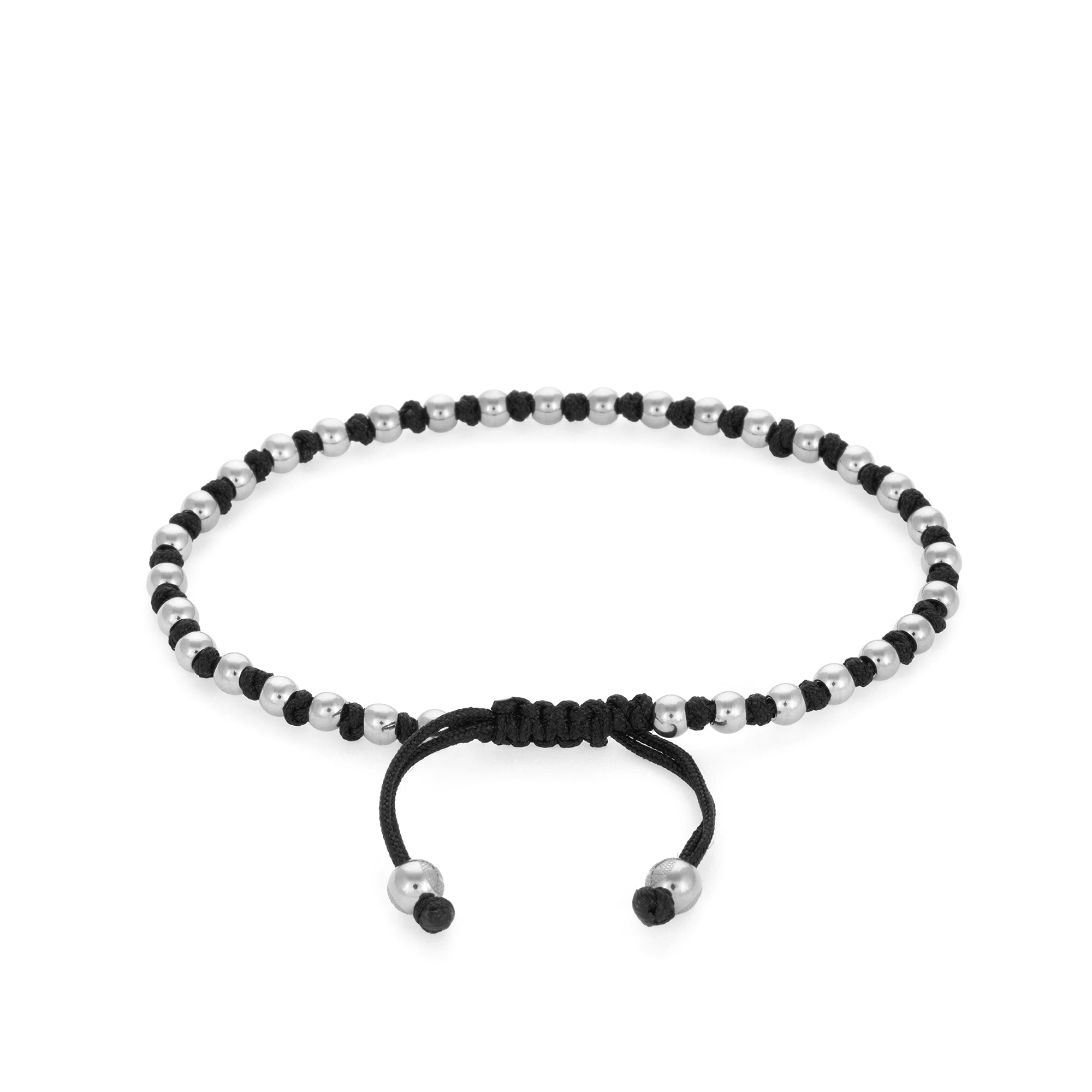 Macrame Balls Bracelet In Silver