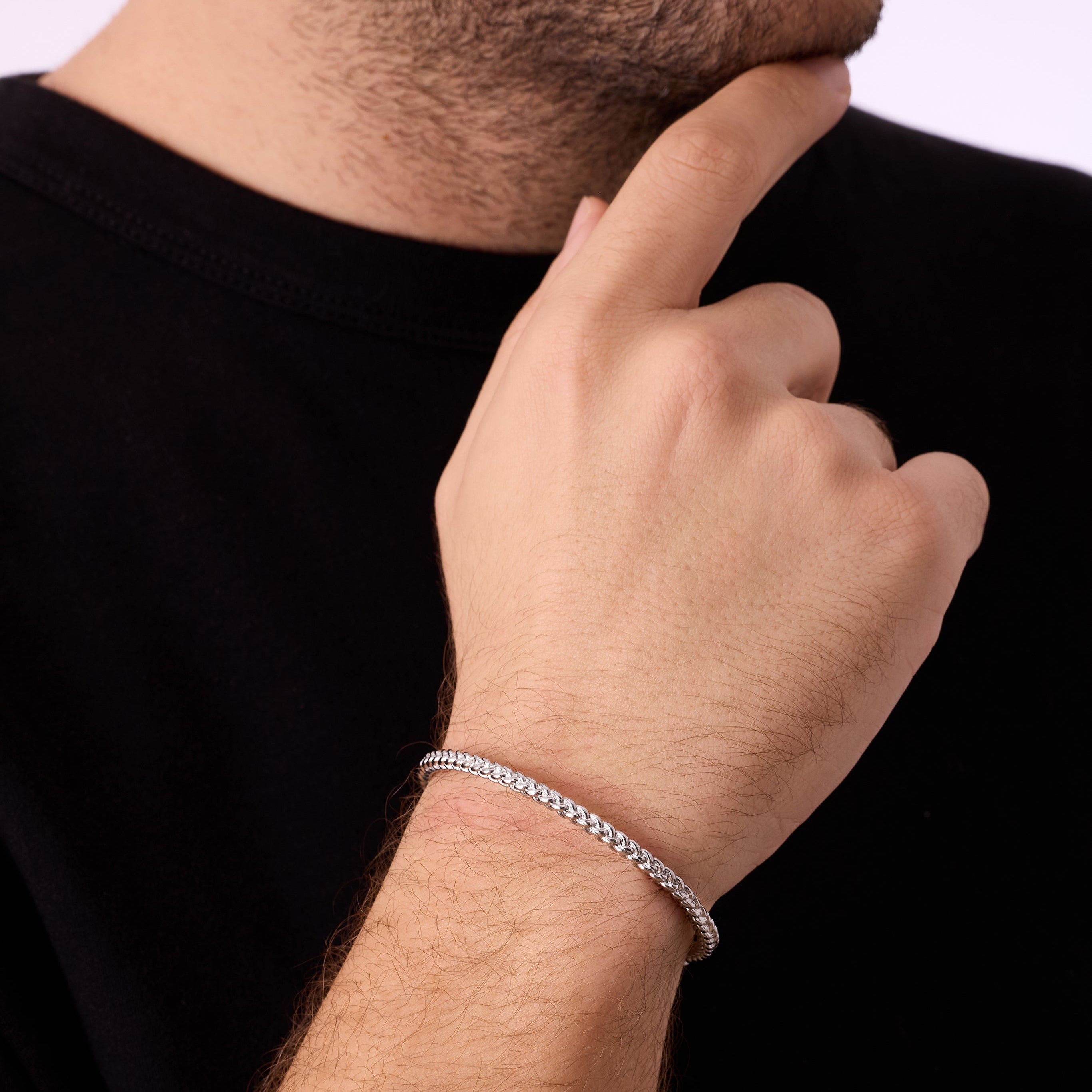 Mesh Bangle In Silver
