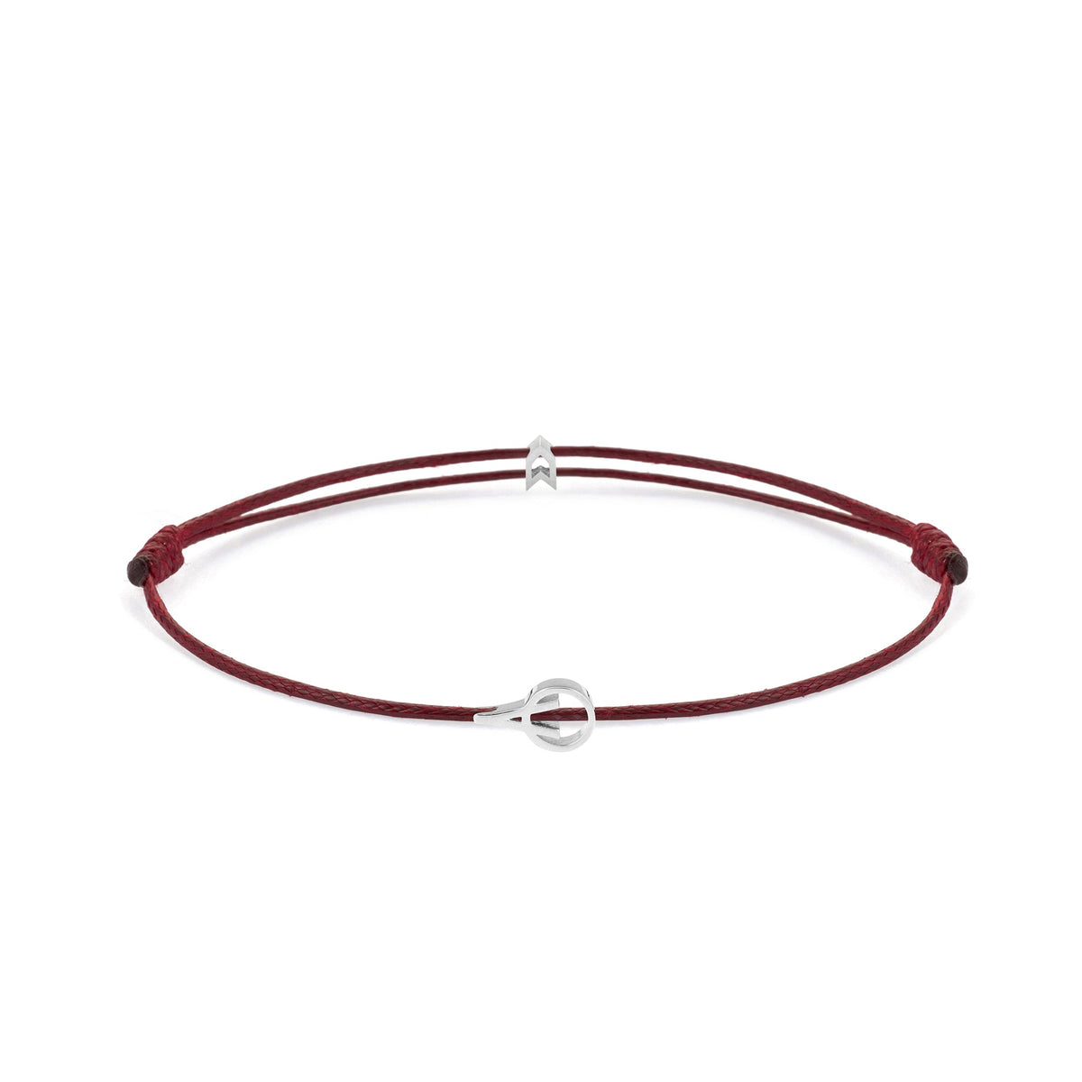 Claret Red Padel Chance Bracelet In Silver