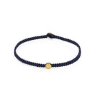 Navy Blue Octagon Macrame Bracelet In Gold