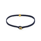 Navy Blue Octagon Macrame Bracelet In Gold