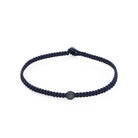 Navy Blue Octagon Macrame Bracelet In Oxide