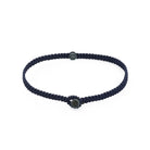 Navy Blue Octagon Macrame Bracelet In Oxide