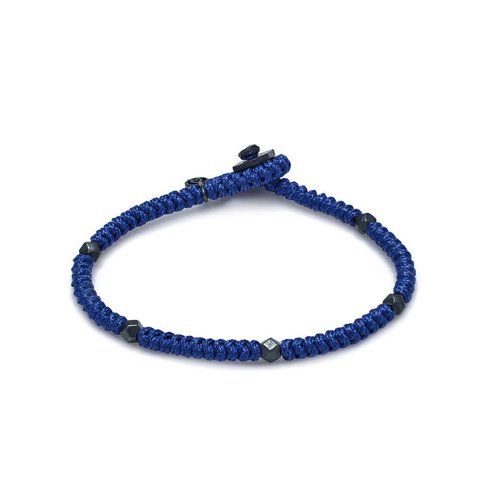 Navy Blue Snake Knot Bracelet In Oxide