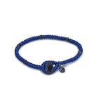 Navy Blue Snake Knot Bracelet In Oxide