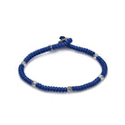 Navy Blue Snake Knot Bracelet In Silver