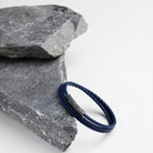 Navy Blue Triple Leather Bracelet In Oxide