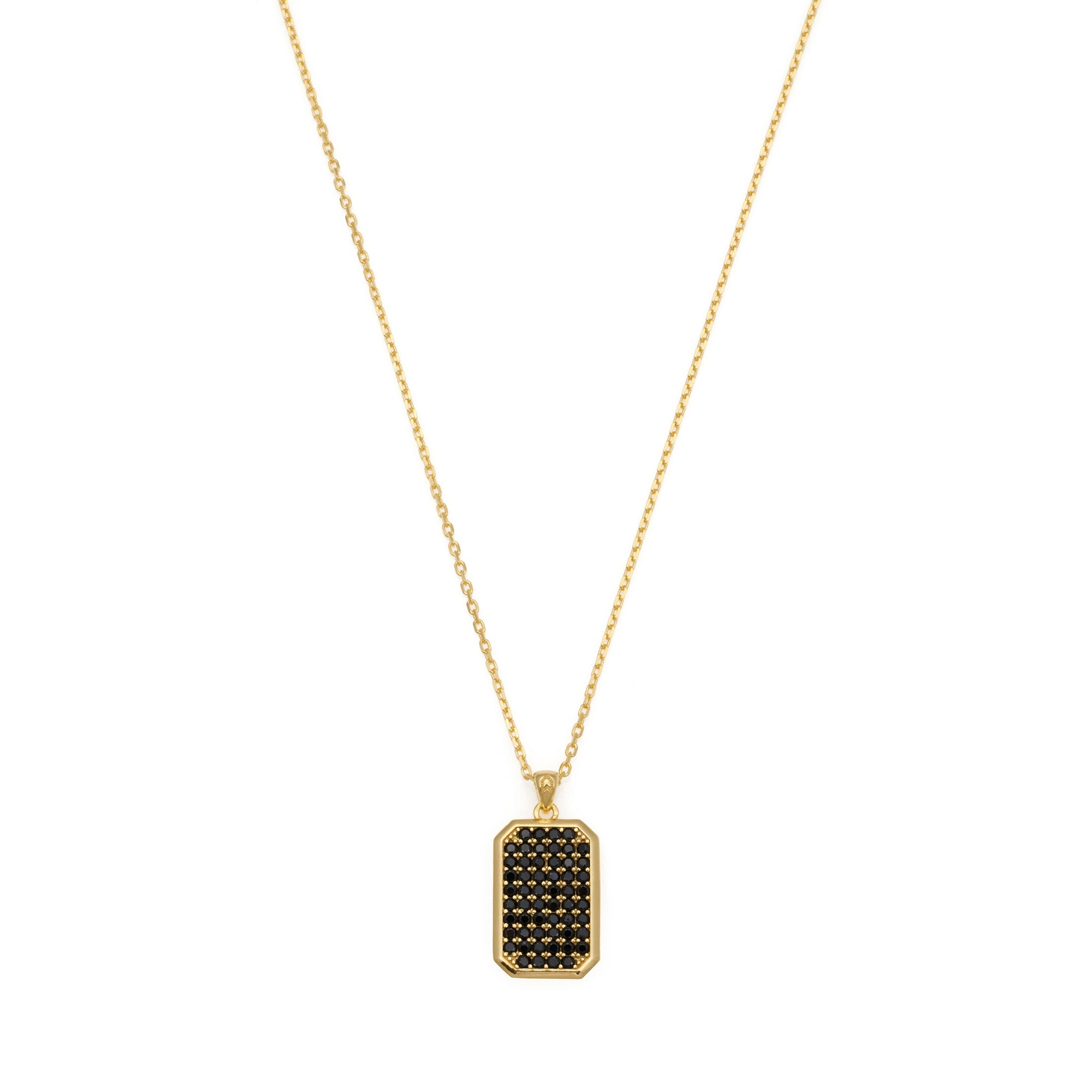 Octa Black Pave Necklace In Gold