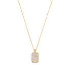 Octa White Pave Necklace In Gold