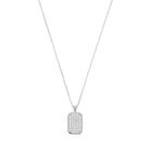 Octa White Pave Necklace In Silver