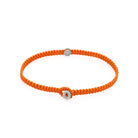 Orange Octagon Macrame Bracelet In Silver