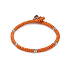 Orange Snake Knot Bracelet In Silver