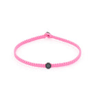 Pink Octagon Macrame Bracelet In Oxide