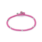 Pink Snake Knot Bracelet In Silver