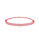 Red Cord Bracelet In Gold