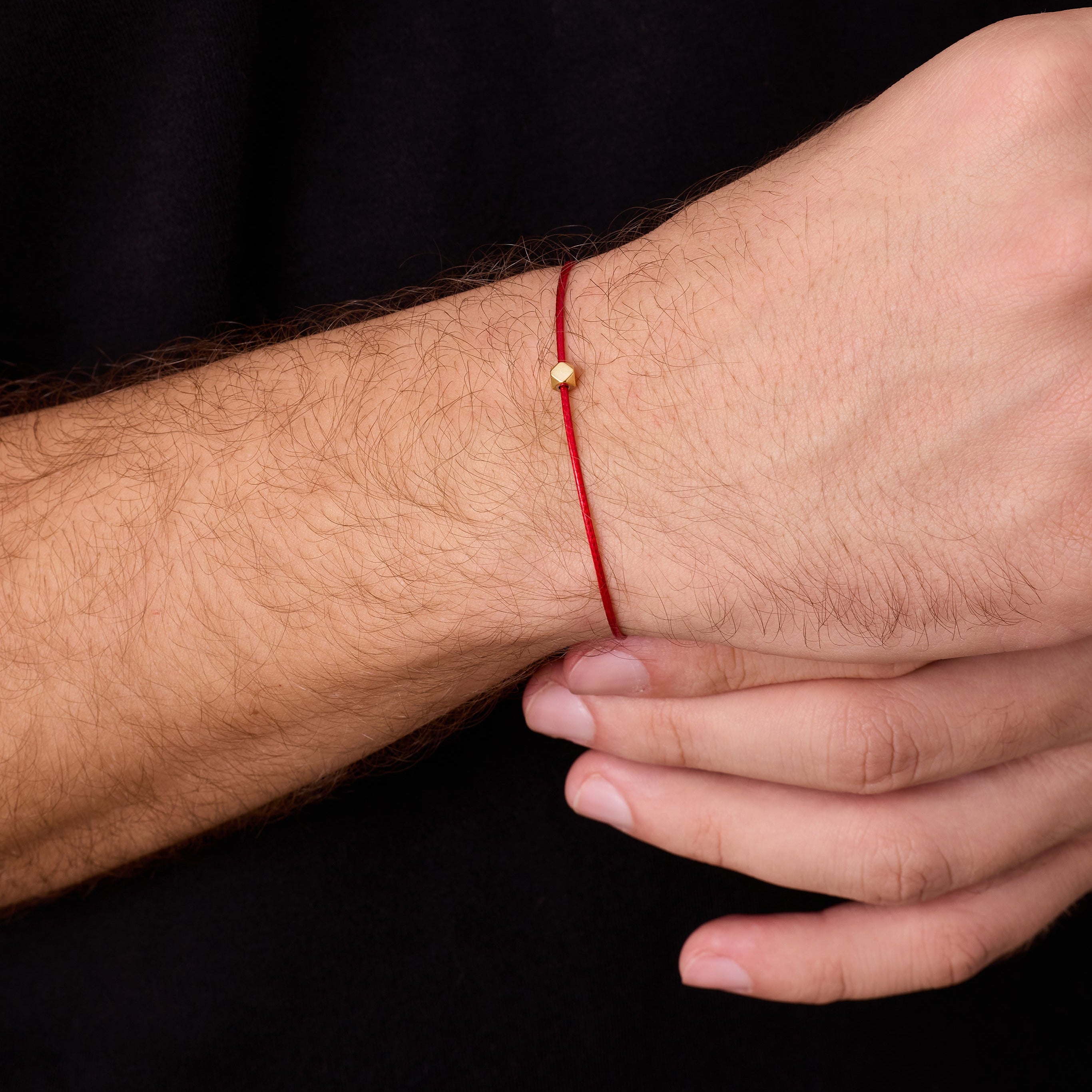 Red Cord Bracelet In Gold