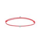 Red Cord Bracelet In Silver