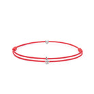 Red Cord Bracelet In Silver
