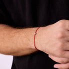 Red Cord Bracelet In Silver