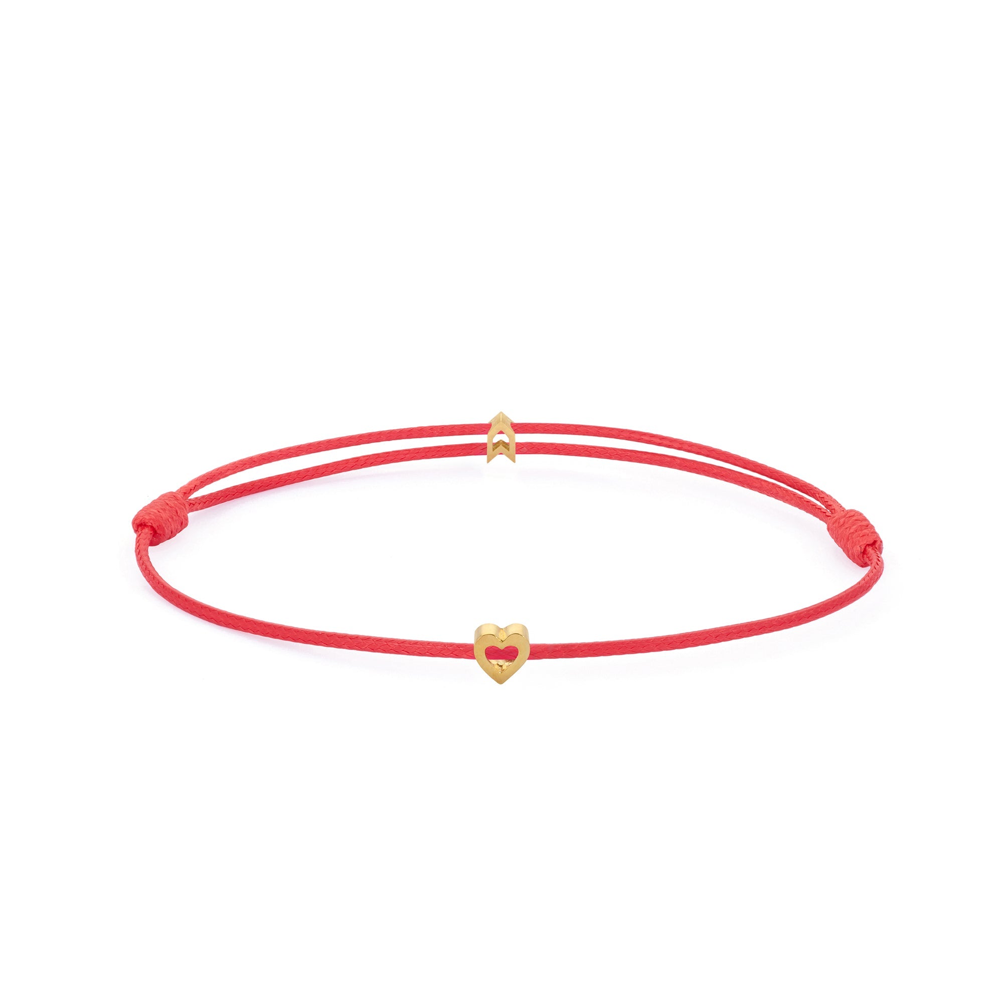 Red Heart Chance Bracelet In Gold