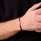 Red Leather Bracelet In Gold