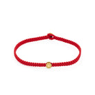 Red Octagon Macrame Bracelet In Gold