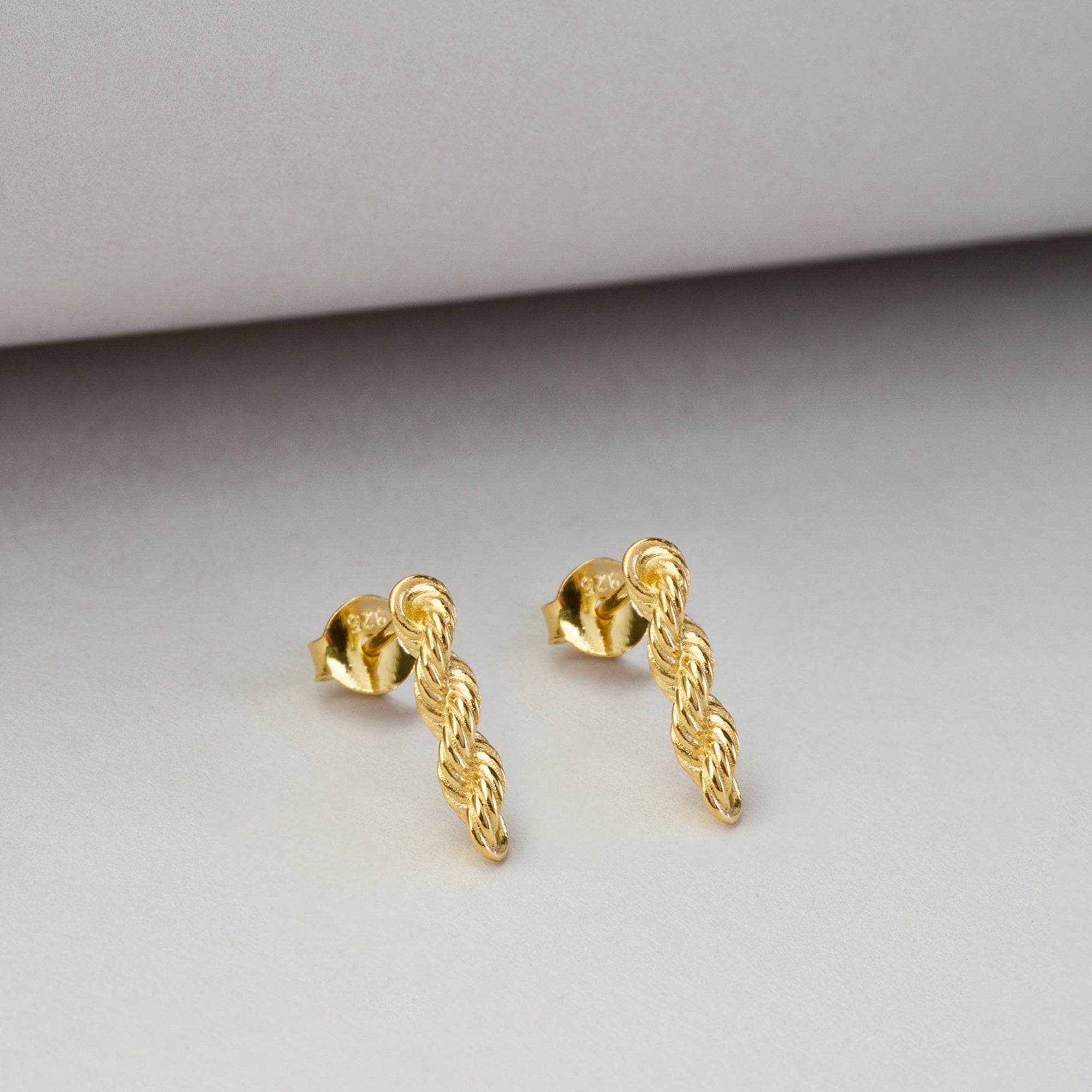 Rope Chain Earrings In Gold