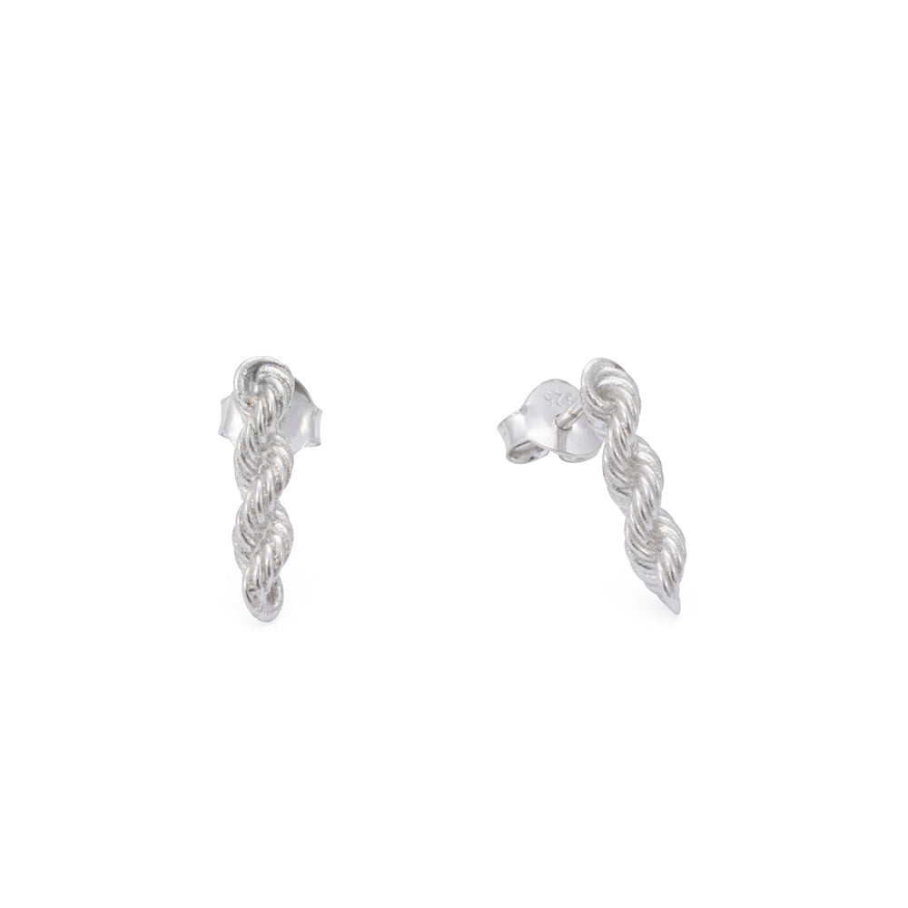 Rope Chain Earrings In Silver