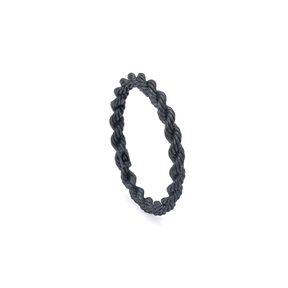 Rope Chain Ring In Oxide