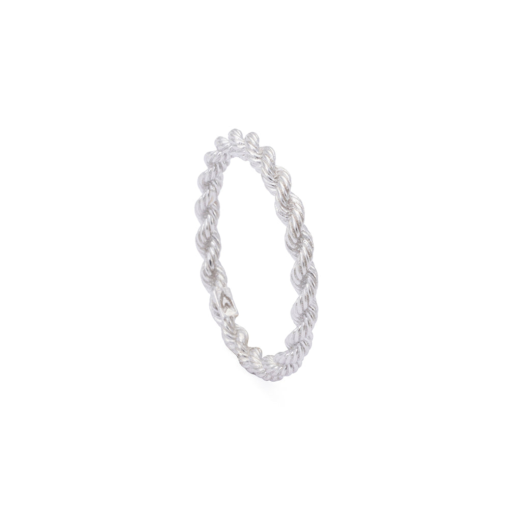 Rope Chain Ring In Silver