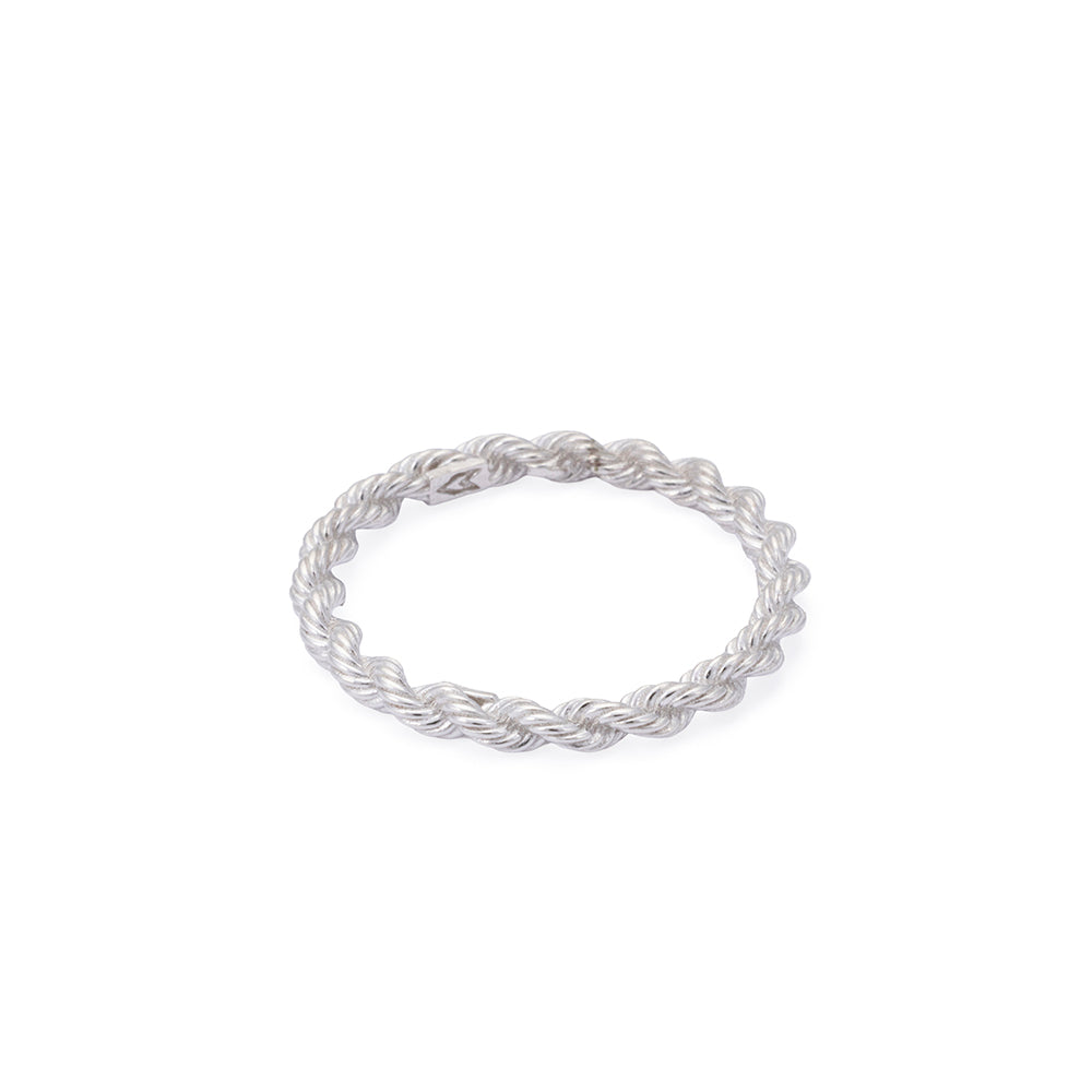Rope Chain Ring In Silver